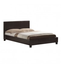 PU Leatherette Double Size Brown Colour Bed Mondeo